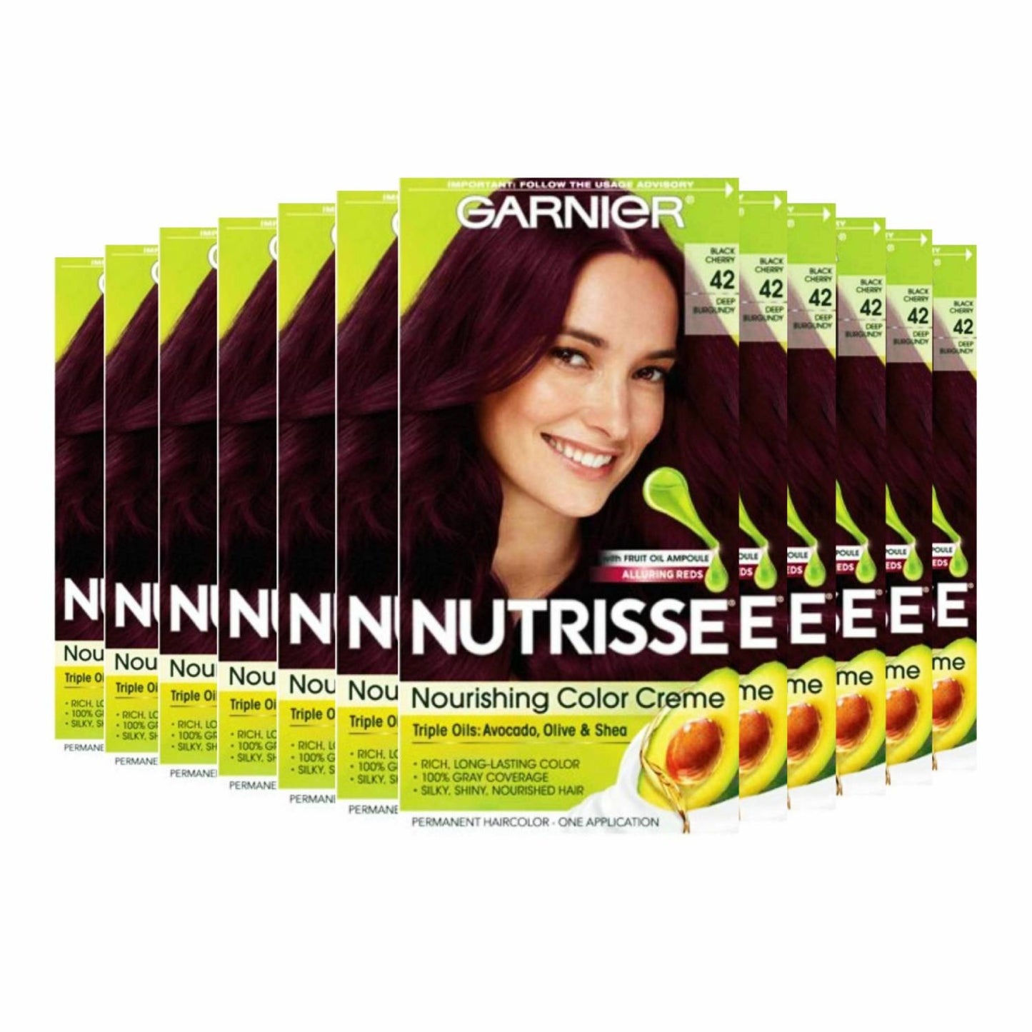Garnier Nutrisse Nourishing Color Creme - Deep Burgundy (42) - 12 Pack